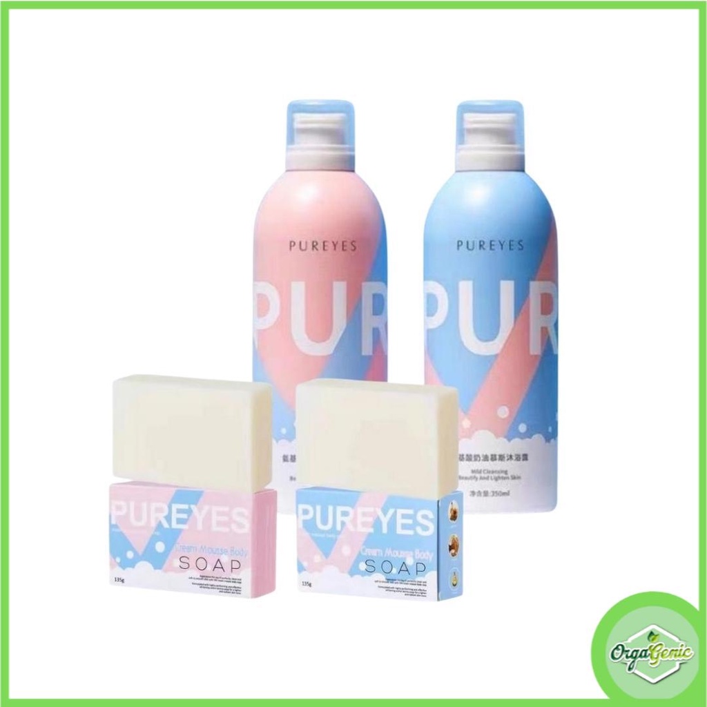 Pureyes Amino Acid Cream Mousse Shower Gel Whitening Perfume Body Wash