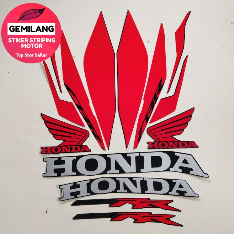 Merah Hitam Striping Decal Pole Sticker Honda Cbr 250 Rr 2020 Black Red Sticker Motorcycle Body 3200