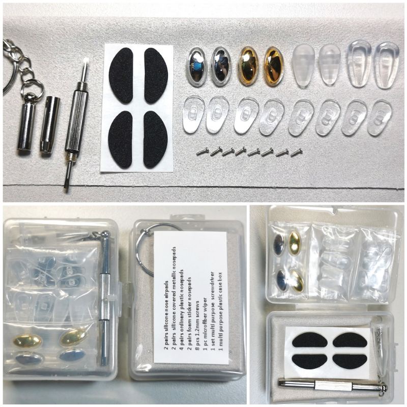 Eyeglass & Sunglass screw Silicone Air Chamber Nose Pads Repair Kit