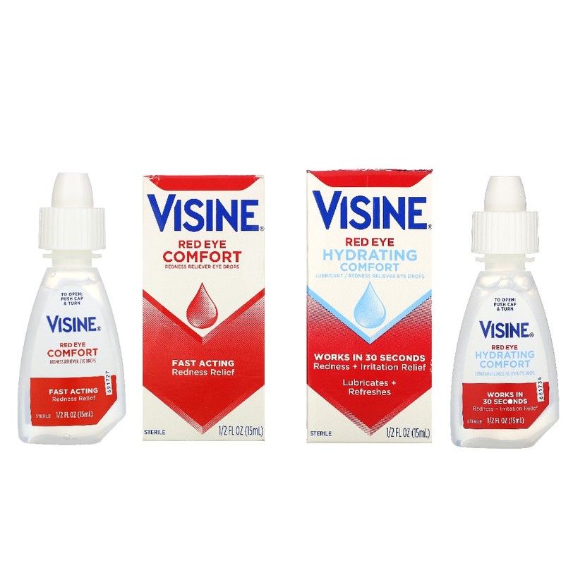 Visine Red Eye Comfort Redness Reliever Eye Drops 12 Fl Oz 15 Ml Shopee Philippines 3715