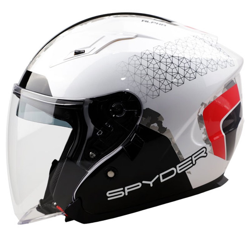 Spyder Alpha Half Face Motorcycle Helmet Black And Blue