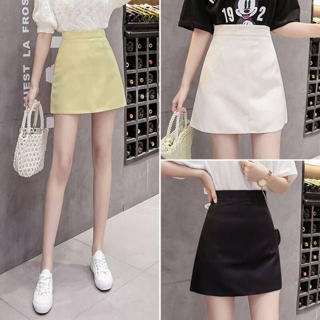 Mini A-line skirt office lady sexy high waist hip wrap skirt | Shopee ...