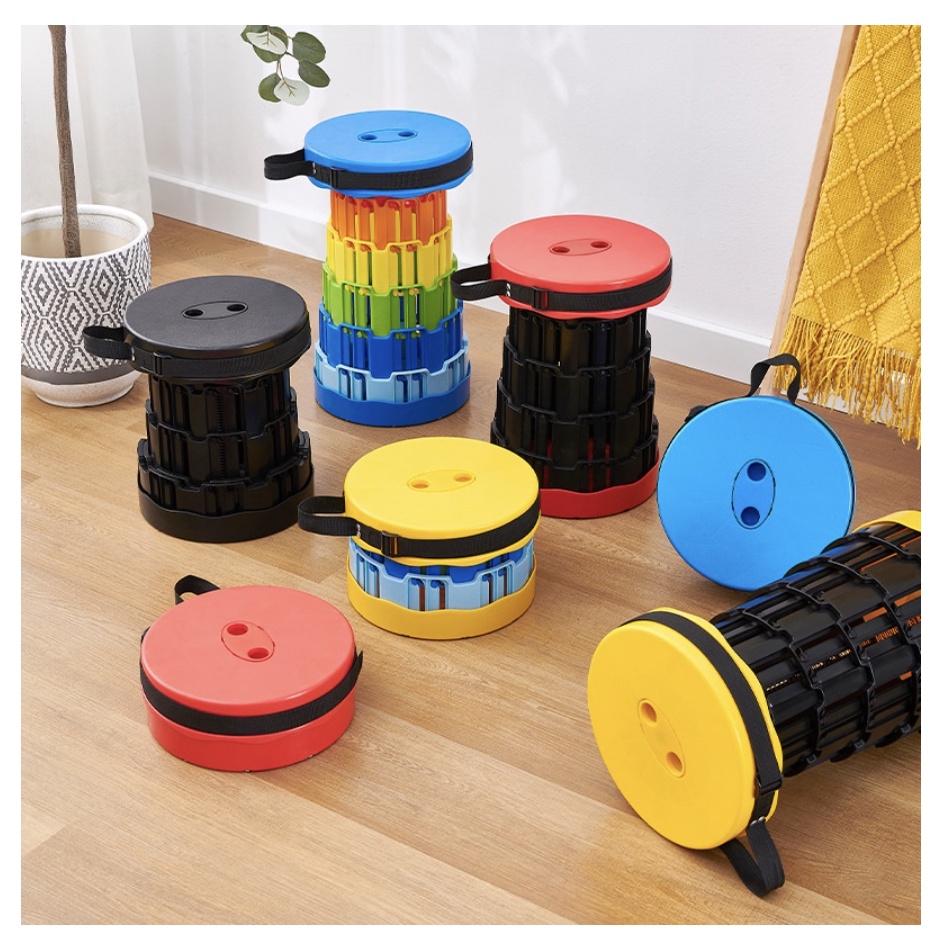 carryon stool, telescopic stool with belt, retractable stool