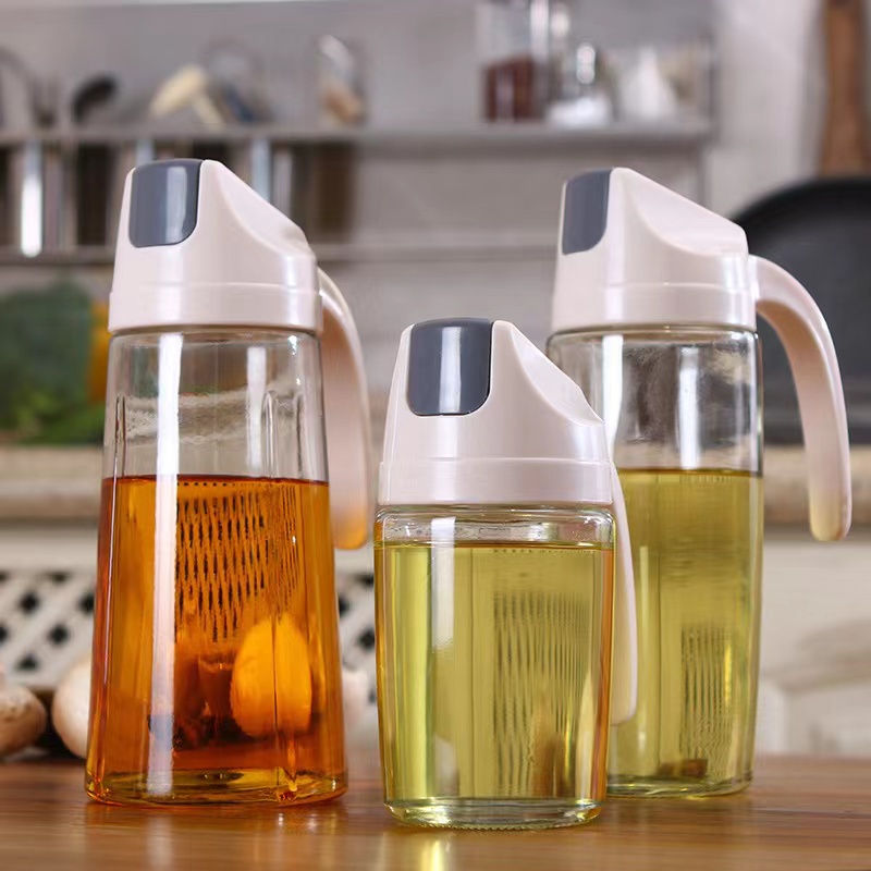 Fashion King 300ml Portable Kitchen Glass Oil Can And Cruet Bottle Condiment Dispenser Storage 9789