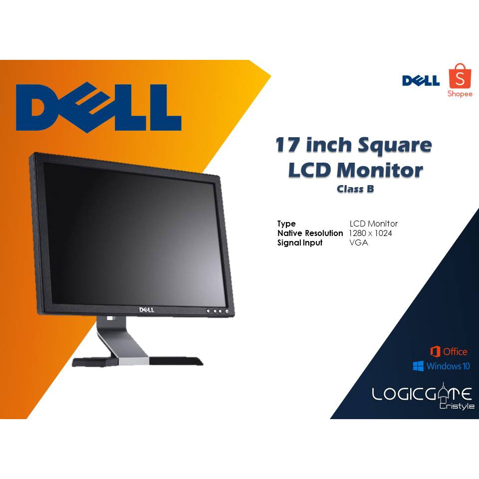 Dell 17 inch lcd square Monitor Free Ac Cord Shopee Philippines