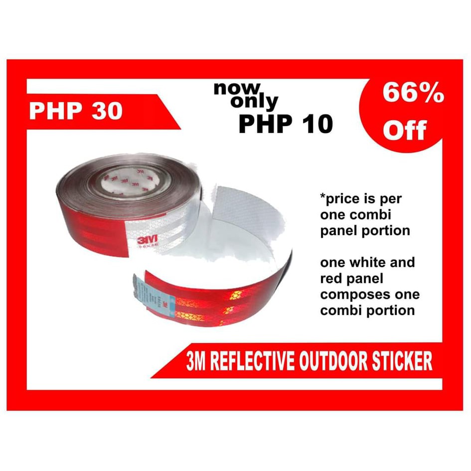 3m reflective sticker sold per panel (combination of red and white ...