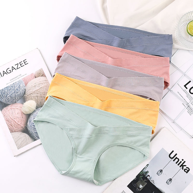 4PCS Cotton Maternity Panties Antibacterial Briefs Women Soft Low Waist ...