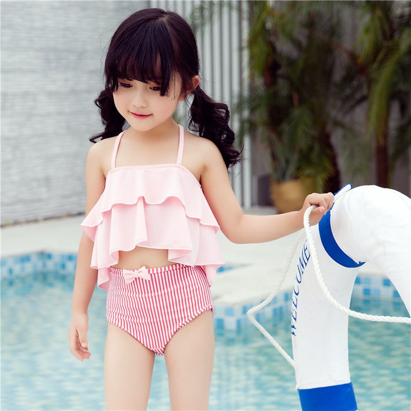 2019 new girls swimsuit big and small children Korean children