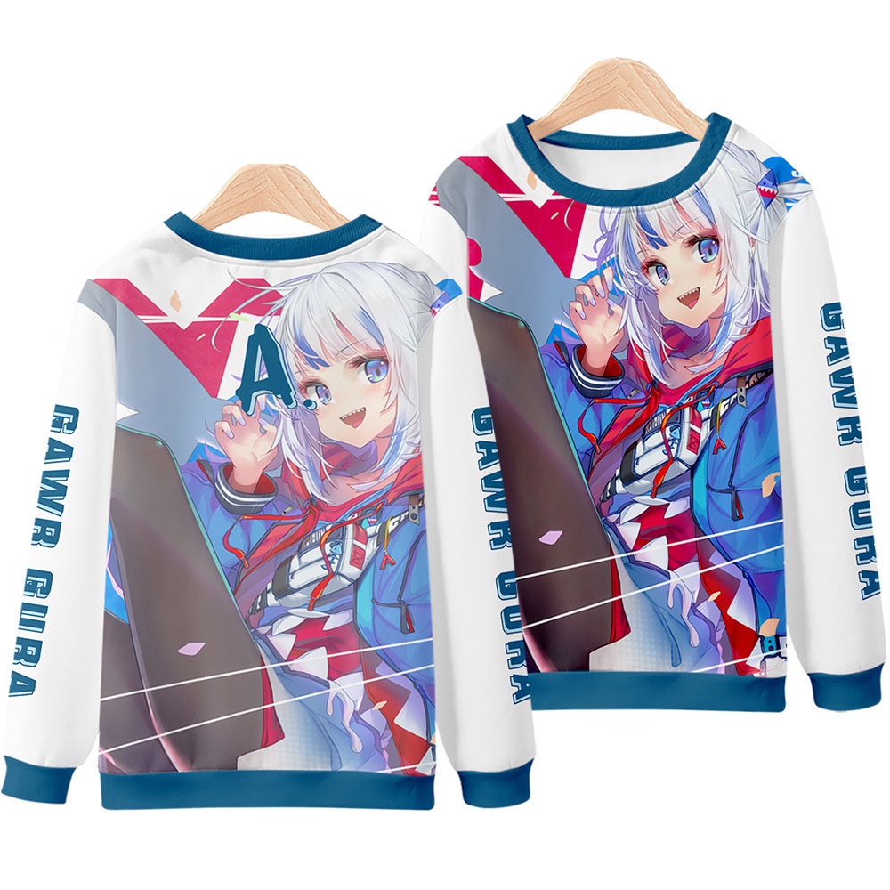 Anime Hololive English VTuber Gawr Gura Cosplay Hoodie Men Women Casual ...