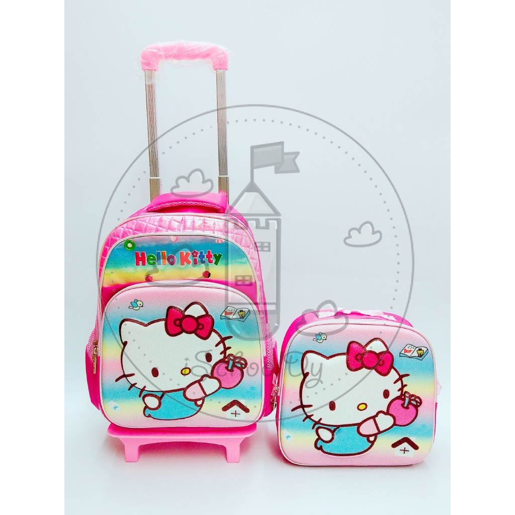 iSchoolDy Hello Kitty Removable Trolley School Bag Set