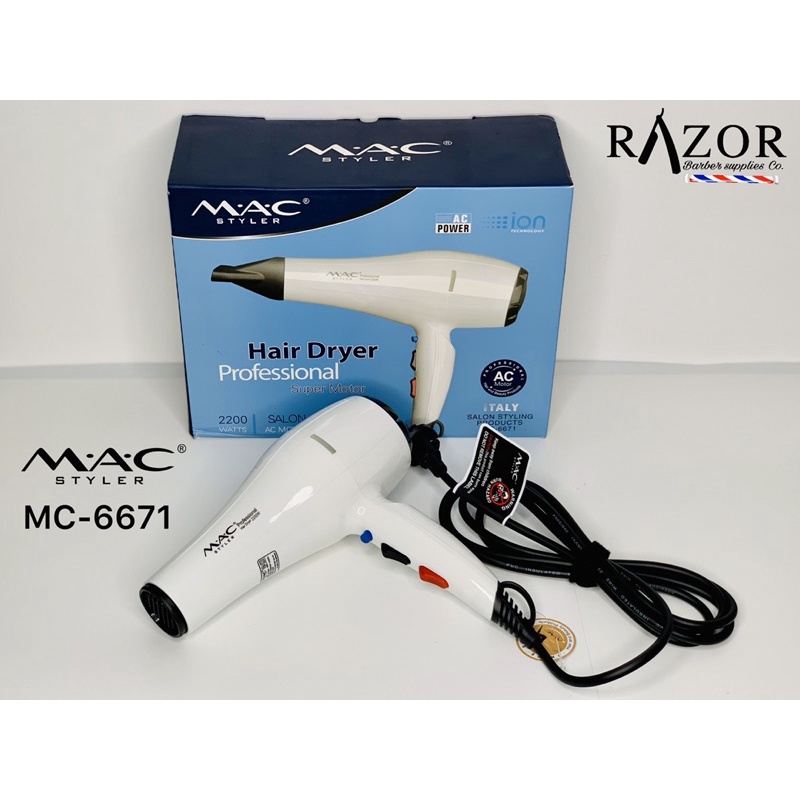 Mac Styler Professional MC-6671 Hair Dryer Hair Blower Razor Barber ...