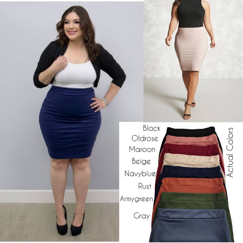 Plus size pencil discount skirt