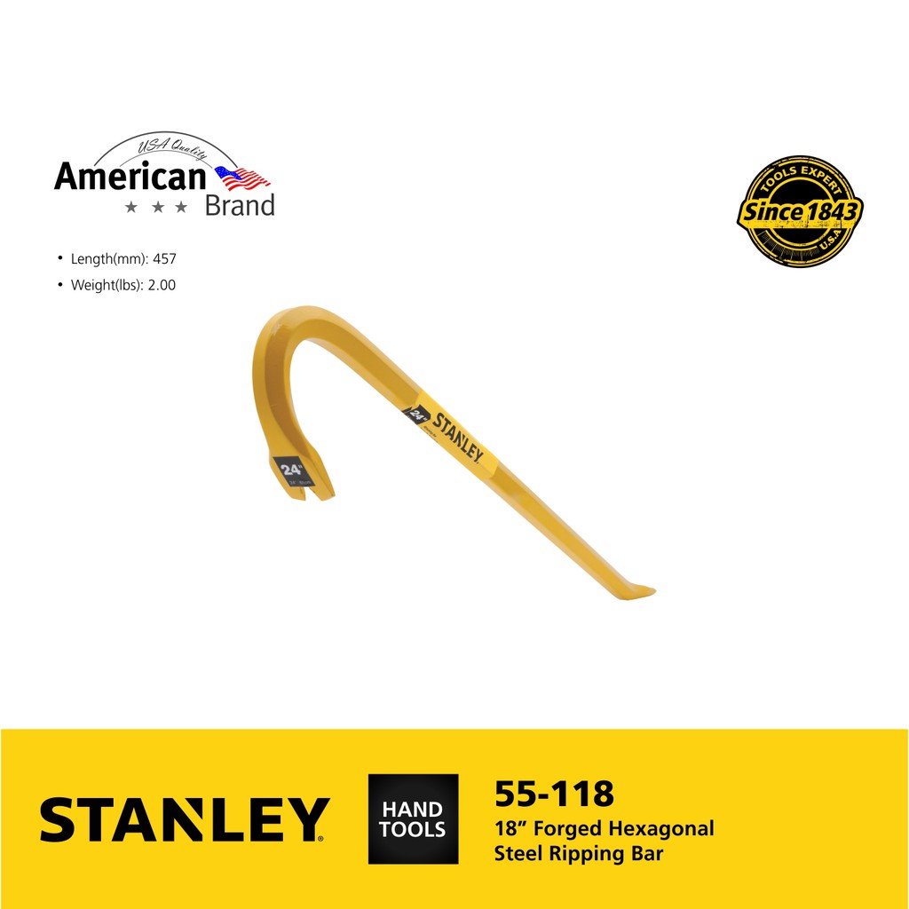 Stanley ST55118 18 Forged Hexagonal Steel Rip Bar (Yellow) | Shopee ...