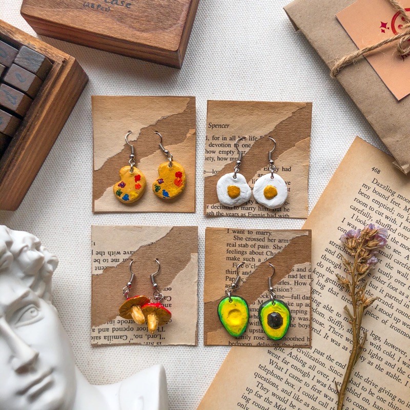 Air dry deals clay earrings diy