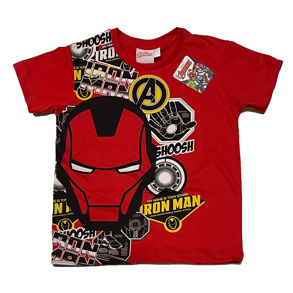 Disney Marvel Avengers Iron Man Stark Logo Boys Kids Red T-Shirt