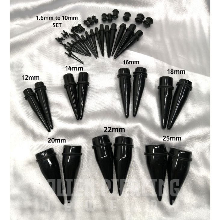 Ear Tapers Stretching Set 12mm 14mm 16mm 18mm 20mm 22mm 25mm Shopee