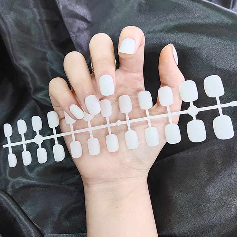 【with Jelly Glue】 ENSSNE 24pcs Fake Nails Set with Glue Nail Sticker