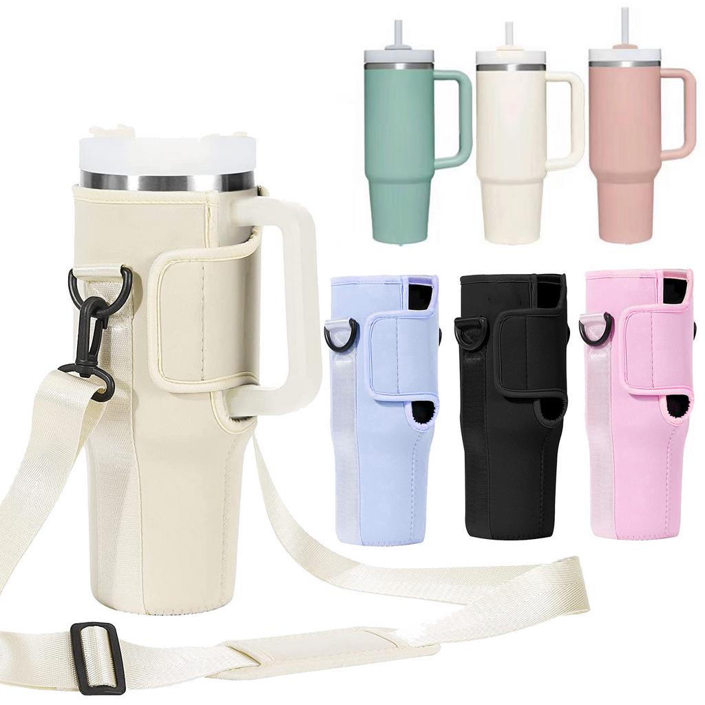 Beautyflier Neoprene Sleeve For Stanley 40oz Tumbler - Insulated Carrier With Shoulder Strap