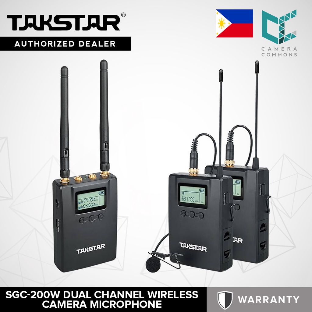 Takstar SGC-200W Dual Channel Wireless Camera Microphone | Shopee