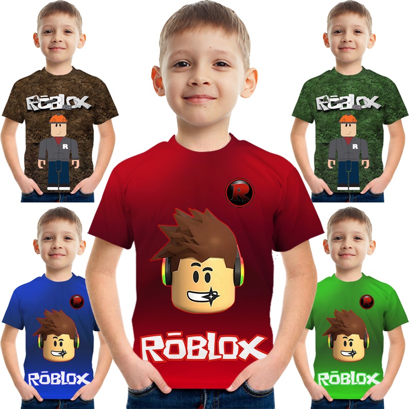 Boy's Anime T-Shirts Roblox Fashion Short Sleeves Kids Favorite Tops ...