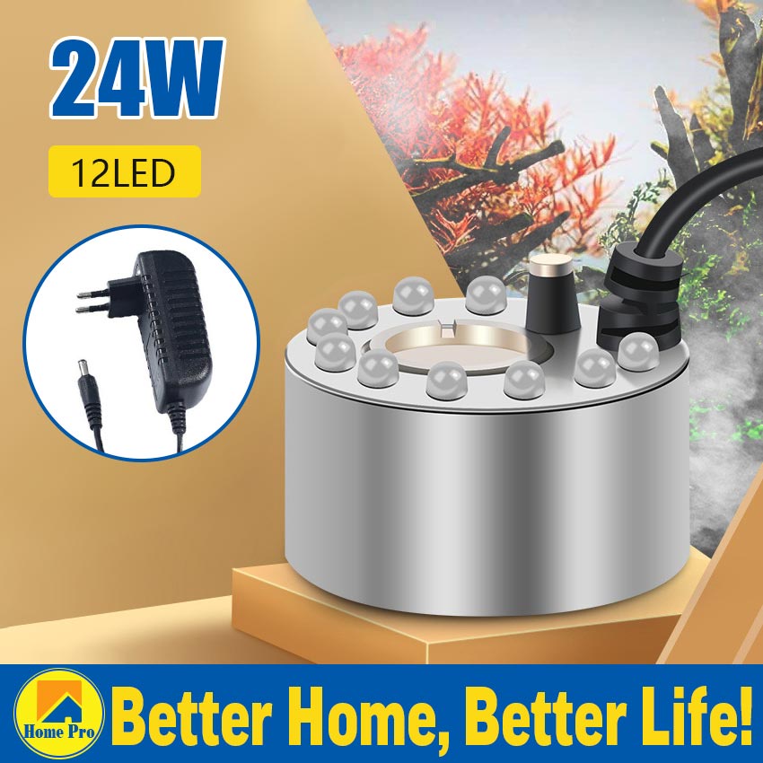 LED Mist Maker Kit Ultrasonic Fogger Water Fountain Pond Atomizer with