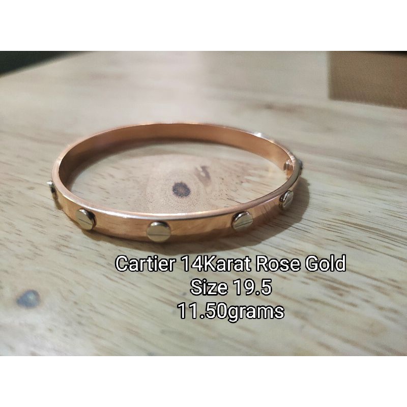 Pawnable 14Karat Cartier Bracelet Rose Gold Shopee Philippines