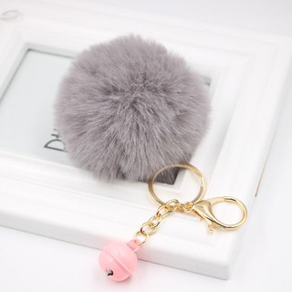 Miraclekoo Rabbit Fur Ball Pom Pom Keychain Gold