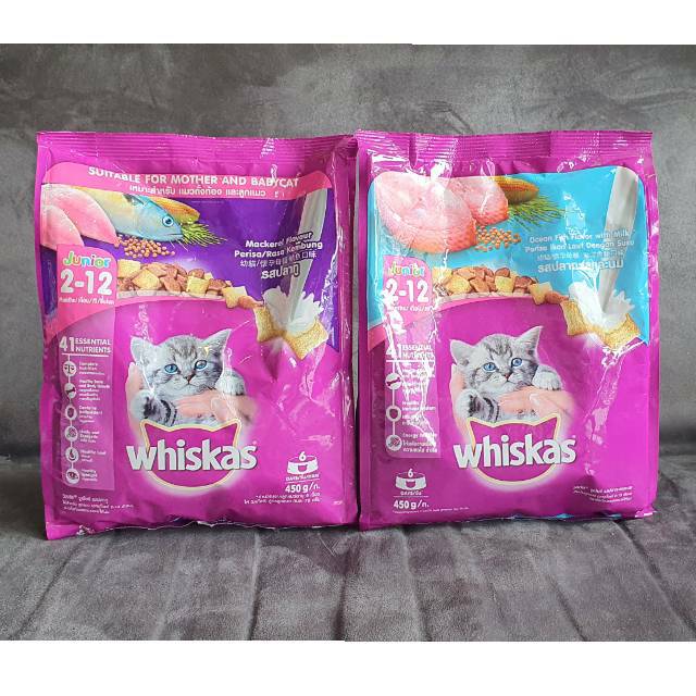 Whiskas Junior Mackerel/Ocean Fish with Milk 450gr Kitten & Mother