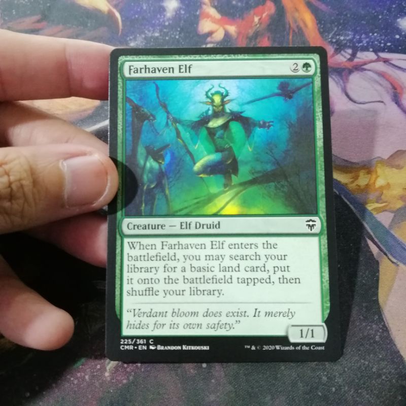 1 Farhaven Elf CMR green Common MTG card magic commander Shopee