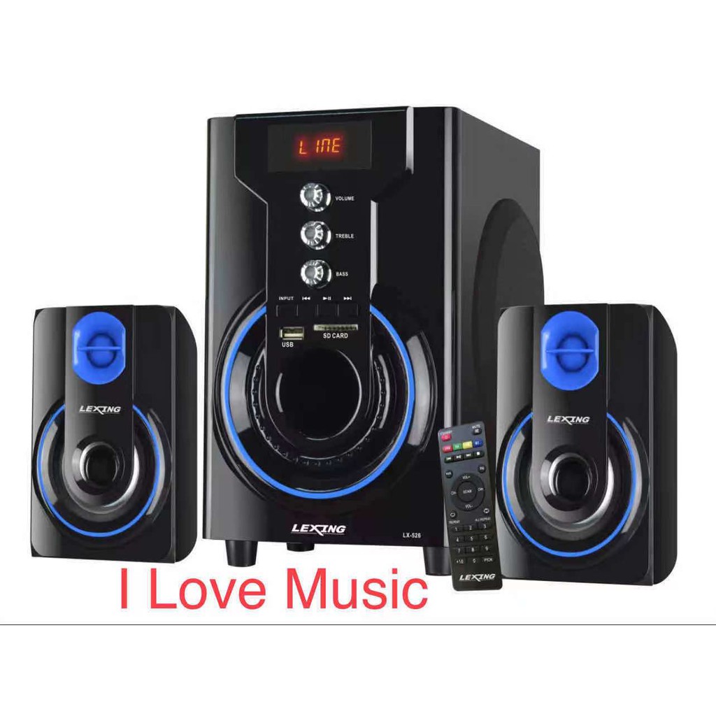 LeXing LX-526 2.1 Multimedia Bluetooth 2in1 Speaker with SD/USB (Black ...