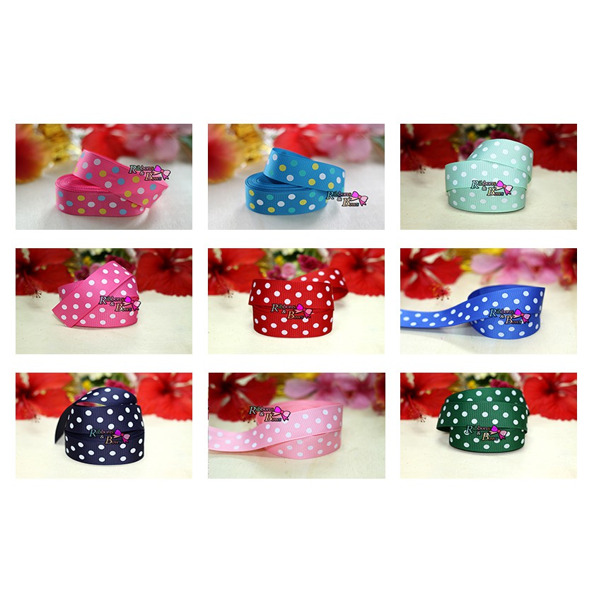 Polka Dot Corrugated Ribbon Size 25 Mm. Sold In 1 Yard 1 | Shopee ...