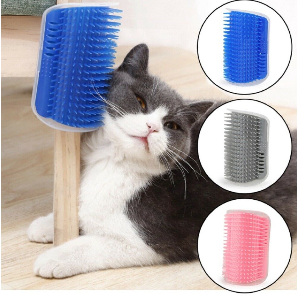 BEAUGIREW 4 Pack Cat Self Groomer Soft Cat Face Scratcher Wall Corner