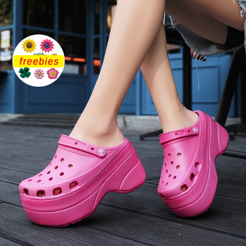 High quality Lightweight 10cm 4inch Heeled Wedge Croc Clogs Sandal 36 43 Shopee Philippines