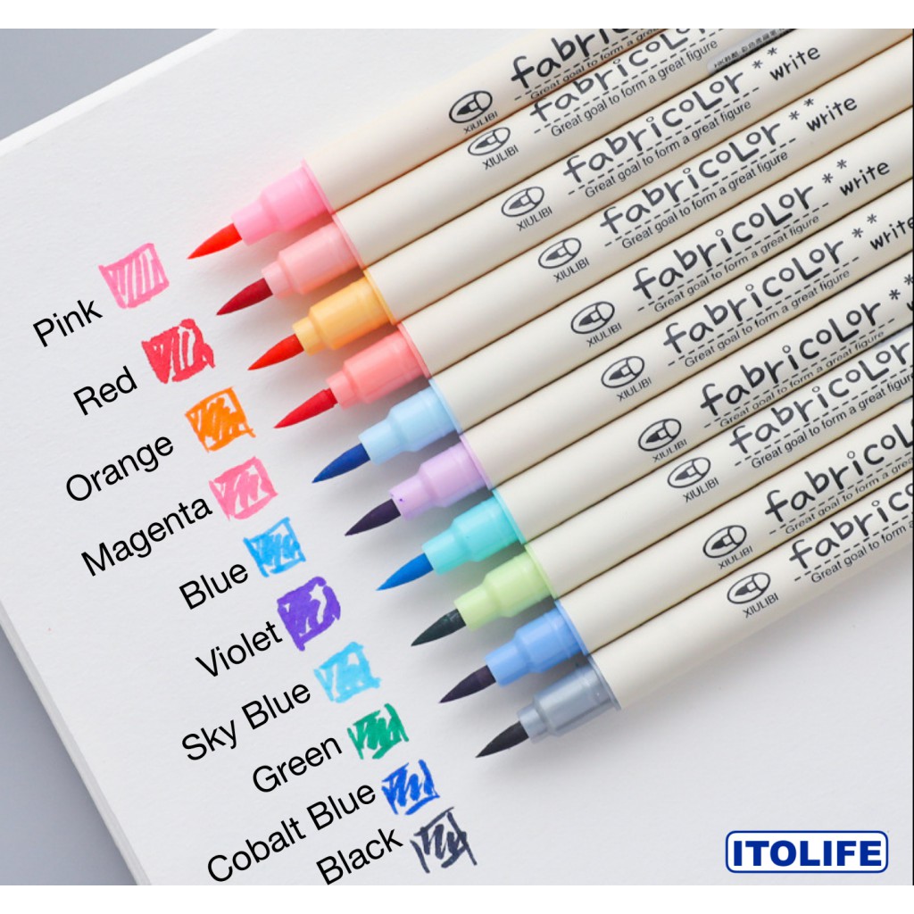 BRUSH MARKERS 10pc Set Calligraphy Markers, Soft Brush Pen, Brush Lettering,  Felt Tip Pastel Markers, Scrapbook, Planner, Calligraphy Pens 