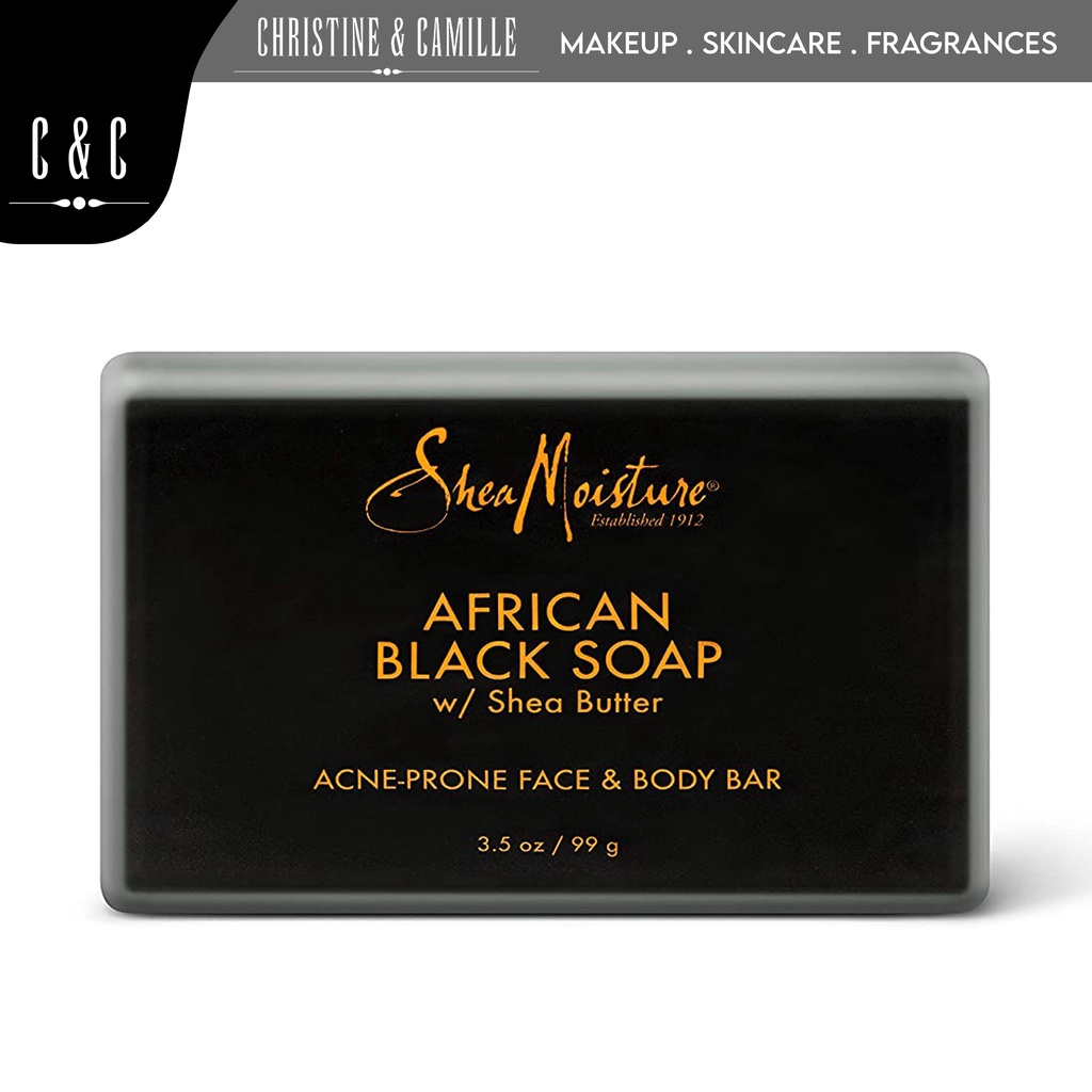 Shea Moisture African Black Soap with Shea Butter 99g For Acne Prone