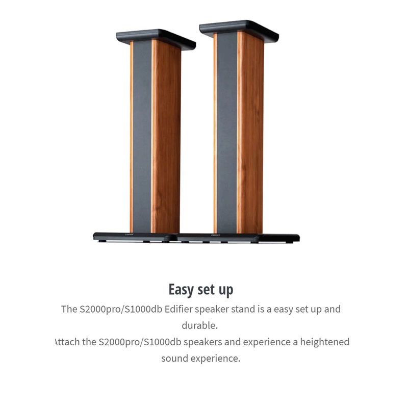 Edifier SS02 25.6 inch Wood Grain Speaker Stand/Hollowed Stand for ...
