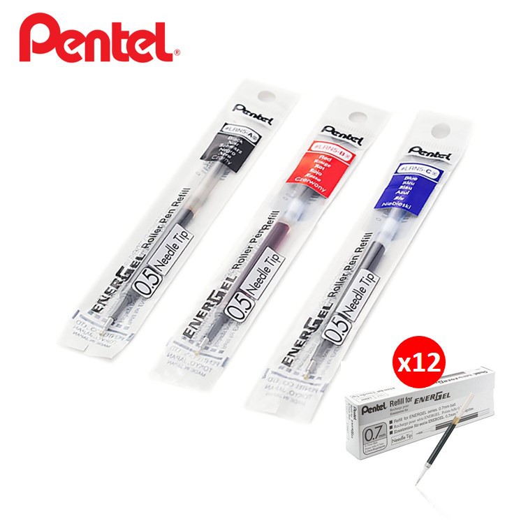Pentel refill dozen 0.5 0.7 1.0 Blue Black Red 12pcs Pentel