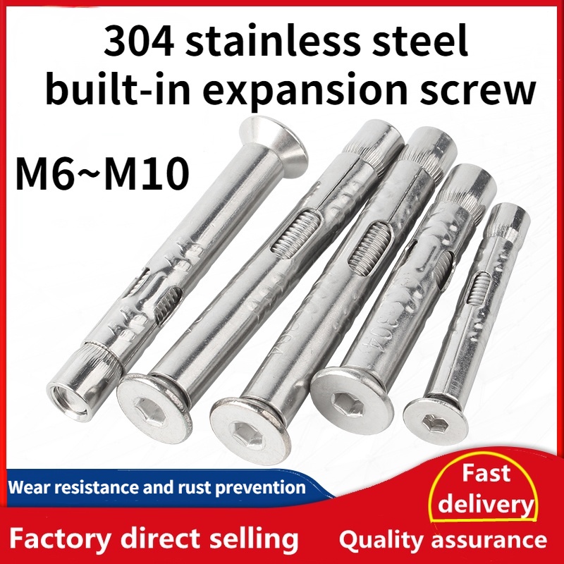 Countersunk hexagon builtin expansion bolt 304 stainless steel pan