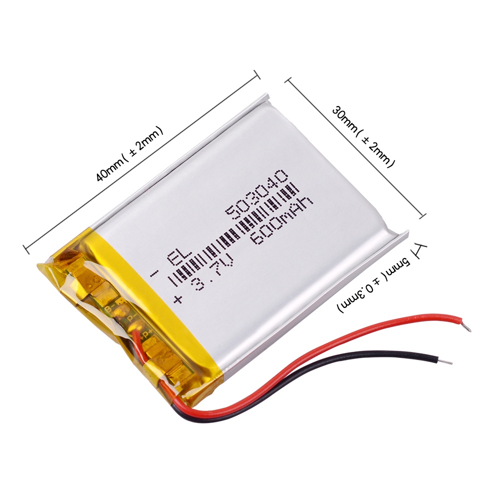 600mAh 503040 Lithium Li-ion Polymer Battery for car DVR Registrar ...