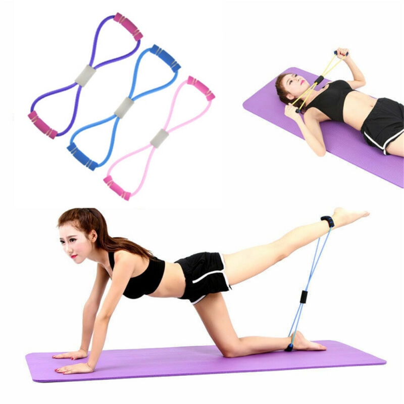 Resistance Band Yoga Pilates Abs Exercise Stretch Fitness Tube Workout  Bands