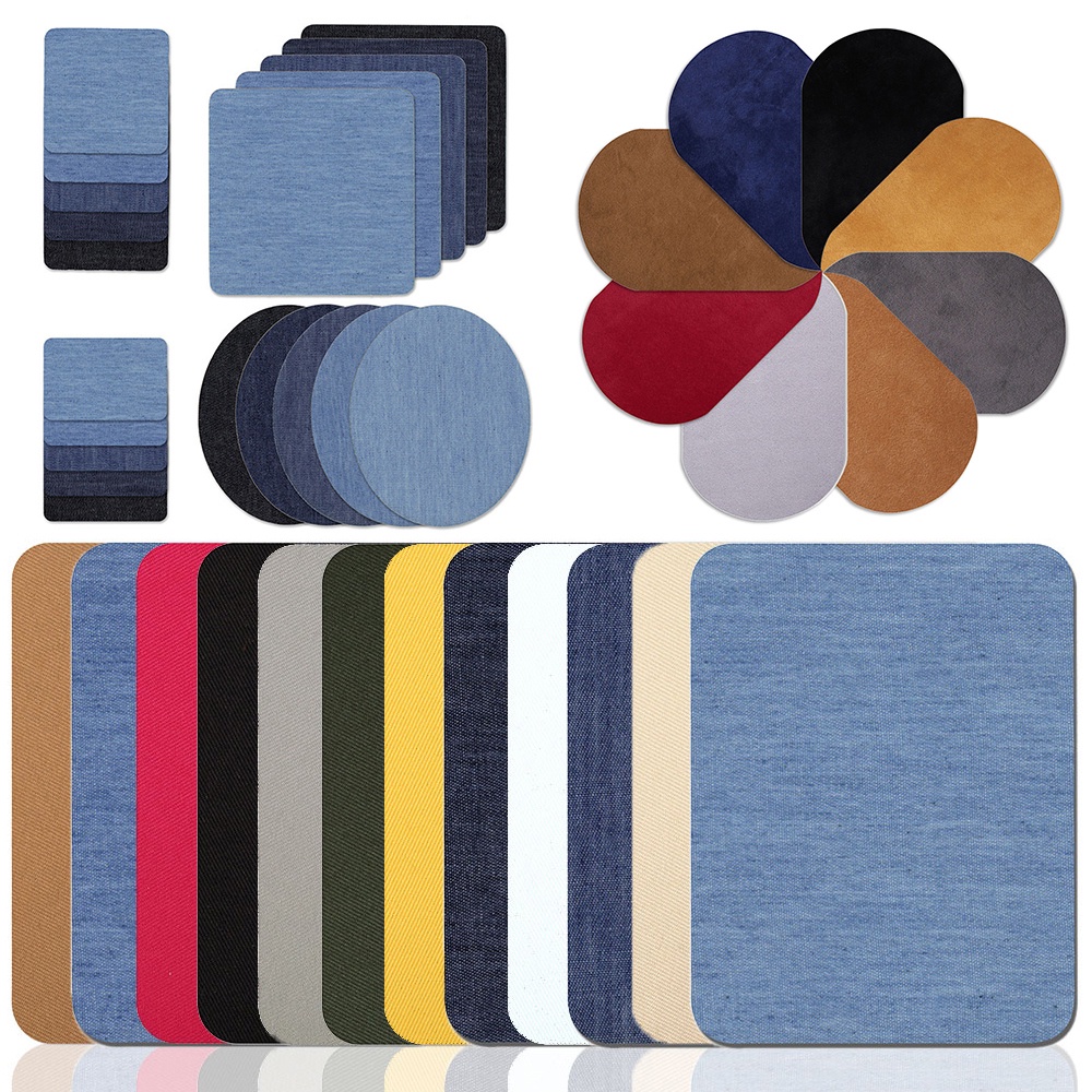 1pc Fabric Iron-on Patches Inside Outside Strongest Glue 100% Cotton Suede  Denim Jeans Repair Decor