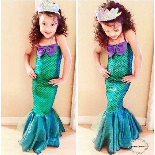 WSV Kids Girls Ariel Mermaid Fancy Cosplay Costume Dress Shopee Philippines