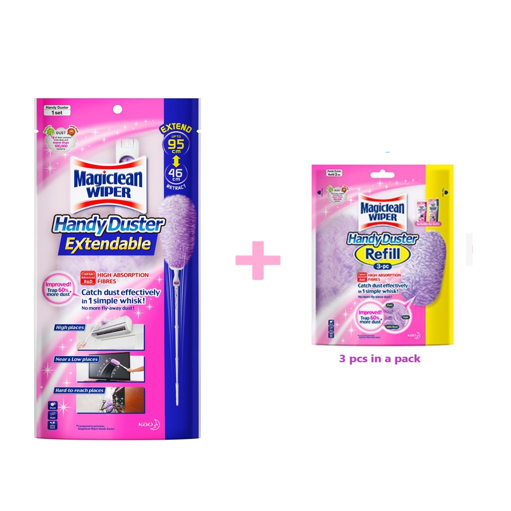 Magiclean Handy Duster Extendable from 46cm to 95cm and 1 Pack Refill ...
