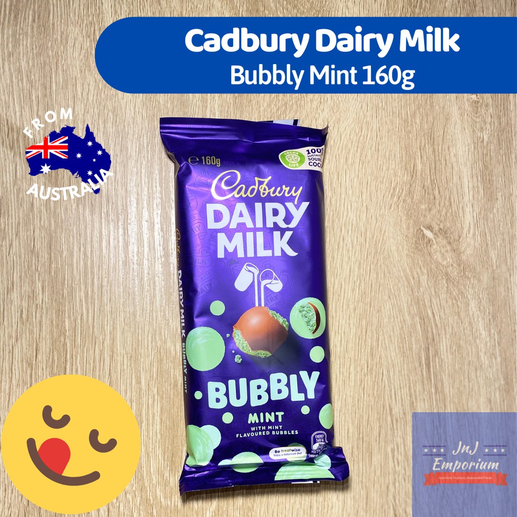 Cadbury Dairy Milk Bubbly Mint 160g Shopee Philippines