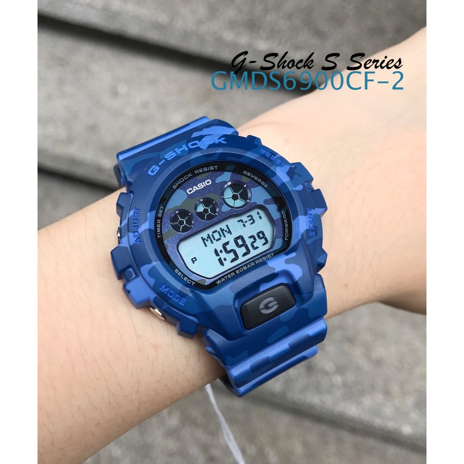 Casio G Shock S Series GMDS6900CF 2 Blue Camo Watch Women