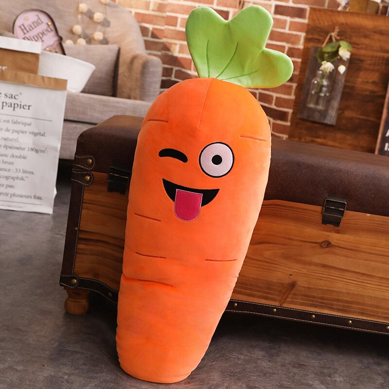 1pc 50/70/90cm Cartoon Smile Carrot Plush Toy Cute Simulation Vegetable  Carrot Pillow Dolls Stuffed Soft Toys for Children Gift
