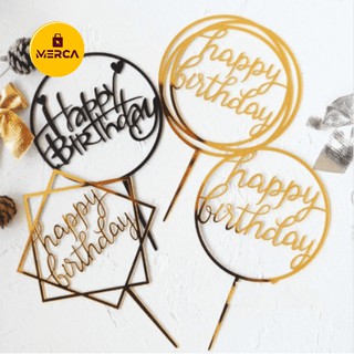 1pc Happy Birthday Cake Toppers Mirror Acrylic Cake Topper Side Cake  Decorations Gold Cake Inserts Cake Decorating Supplies Cupcake Toppers for  Kids Birthday Cake Decor Birthday Party Decorations