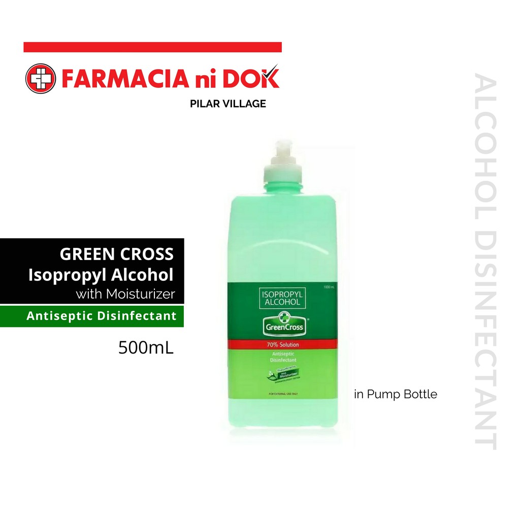 Green Cross 70 Isopropyl Alcohol with Moisturizer 500mL (Pump Bottle