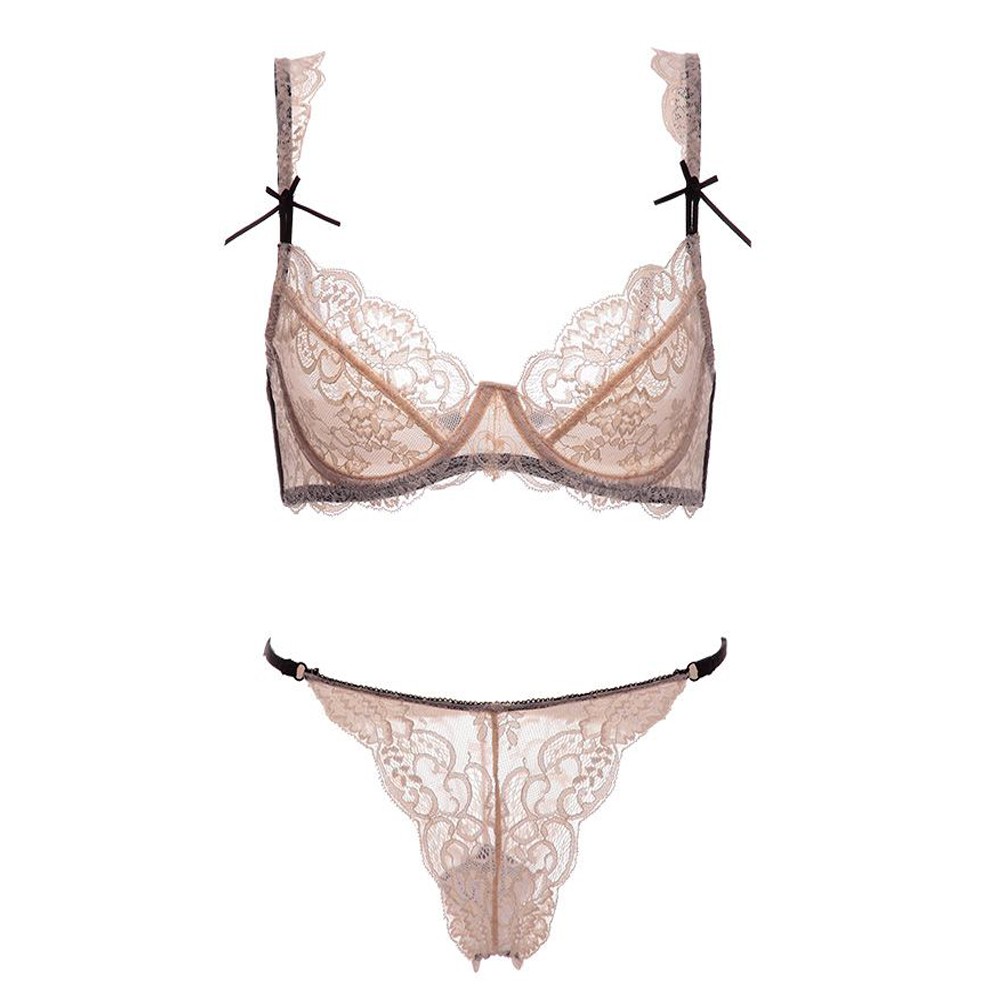 Women See Through Lace Push Up Transparent Everyday Bra And