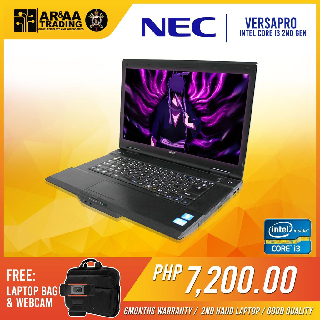 kom Salie onderwijzen Laptop NEC Intel Core i3 2310M 2.40ghz 4gb 250gb DVD HDMI 2nd Generation  Camera | Shopee Philippines